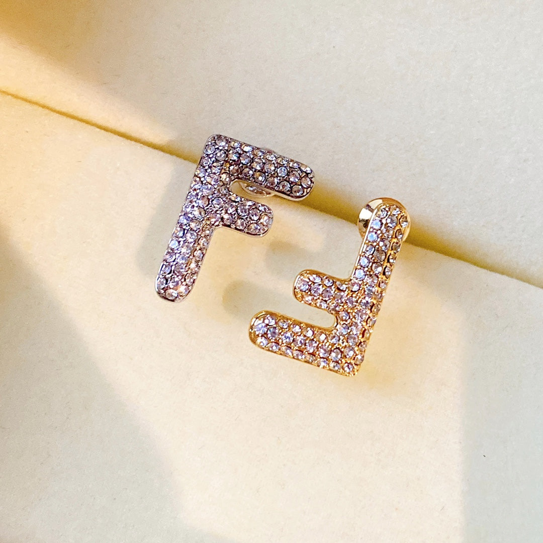 Ff Earrings Small Silver&Gold Diamond