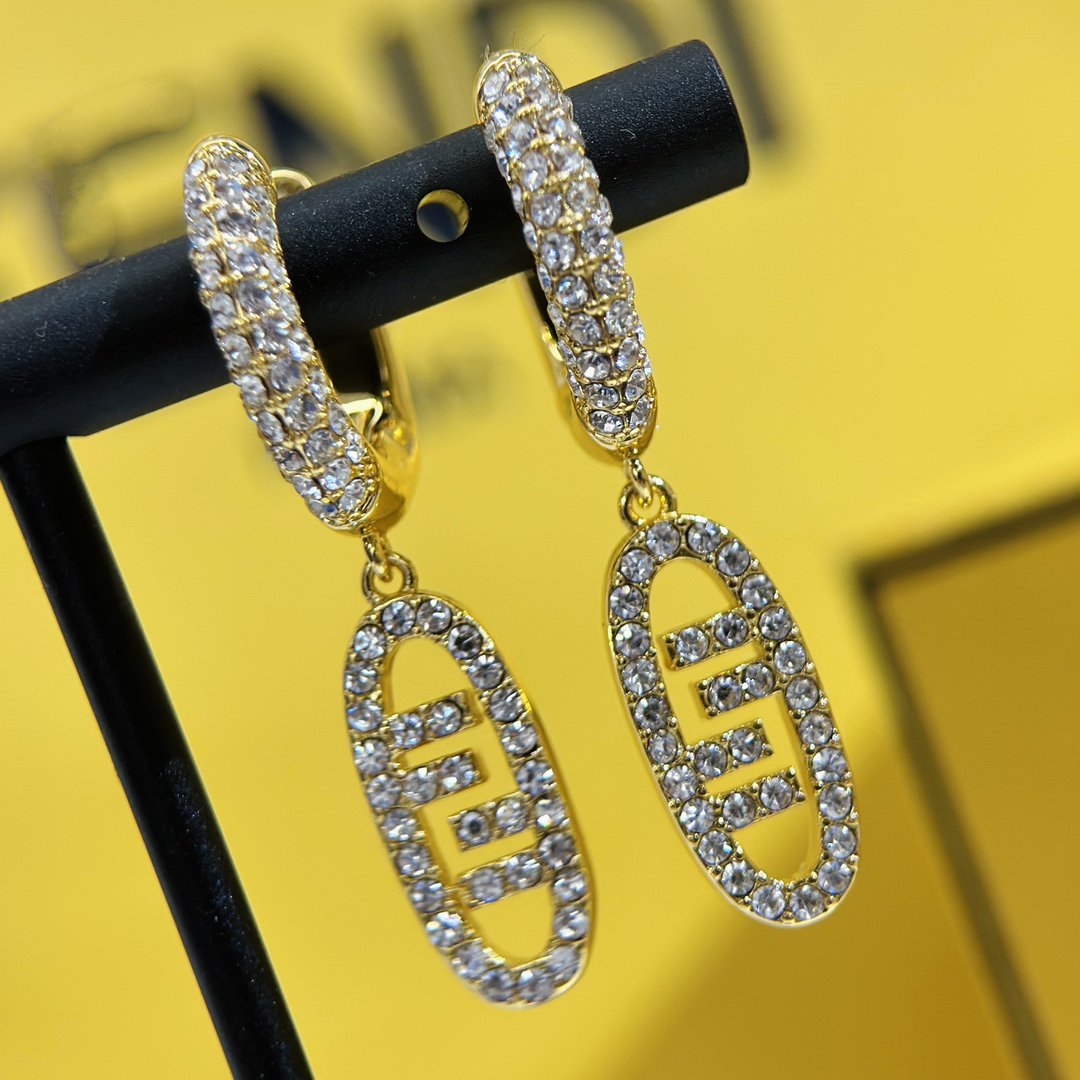 Ff O'lock Earrings Gold Diamond