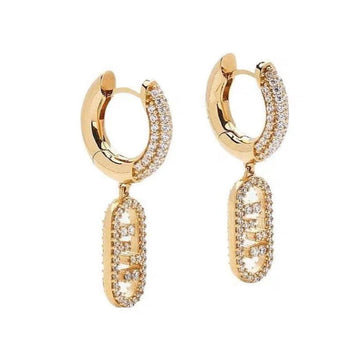 Ff O'lock Earrings Gold Diamond