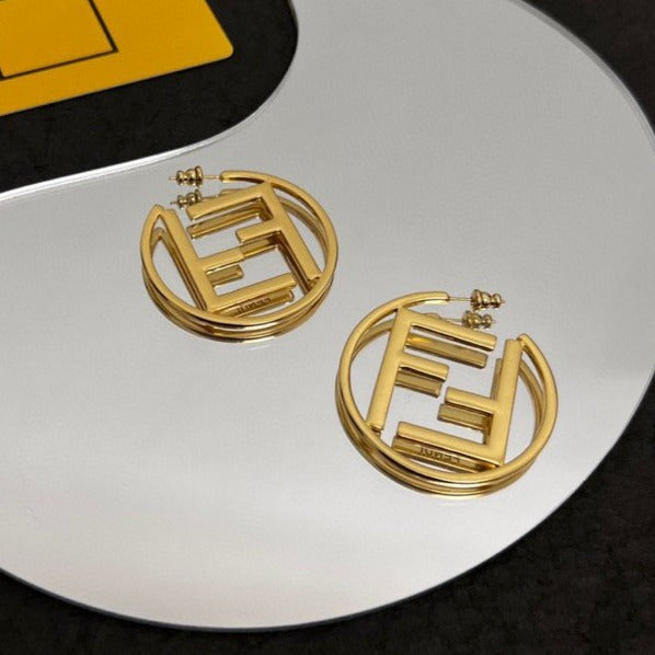 Double F Gold Earrings