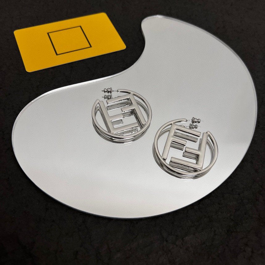 Double F Silver Earrings