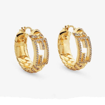 Baguette Small Earrings Gold Diamond