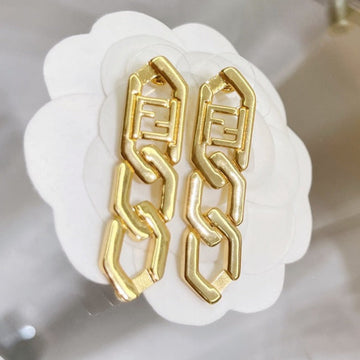 Ff Drop Earrings Gold