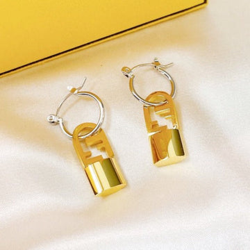 Ff Buckle Silver Gold Earrings