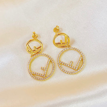 Double F Gold Diamond Earrings