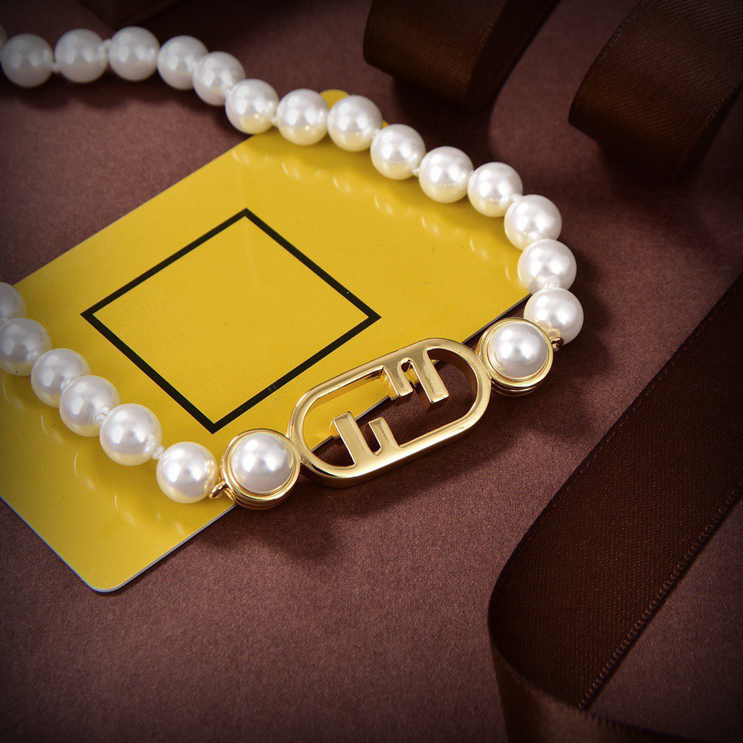 Ff Pearl Gold Necklace
