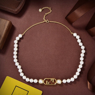 Ff Pearl Gold Necklace
