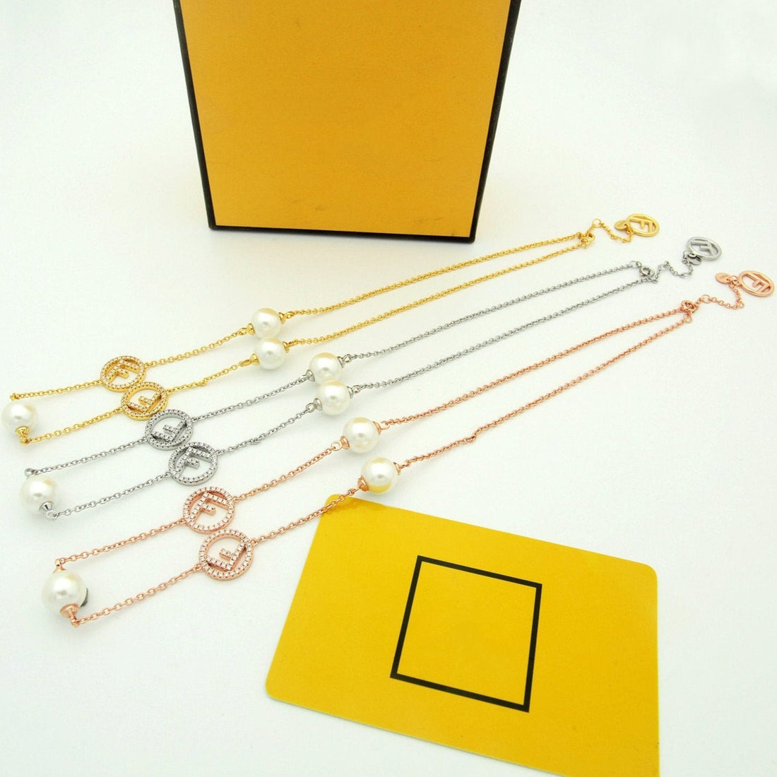 F Pearl Diamond Necklace