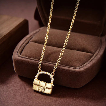 Ff Bag Pearl Gold Necklace