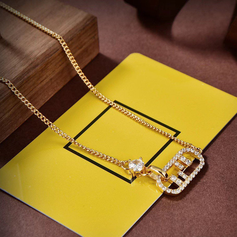 Double F Gold Diamond Necklace