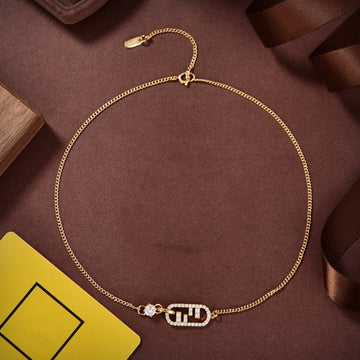 Double F Gold Diamond Necklace