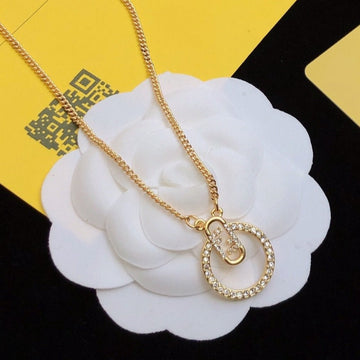 F Logo Gold Diamond Necklace
