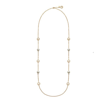 Ff 6 Motif Pearl Gold Diamond Necklace