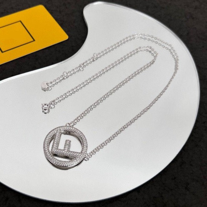 F Logo Necklace Full Diamond