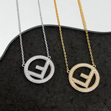 F Logo Necklace Full Diamond