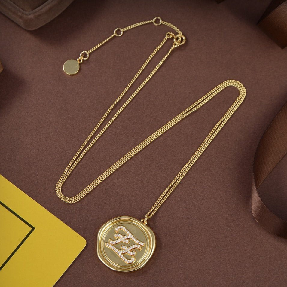 Ff Necklace Gold Diamond