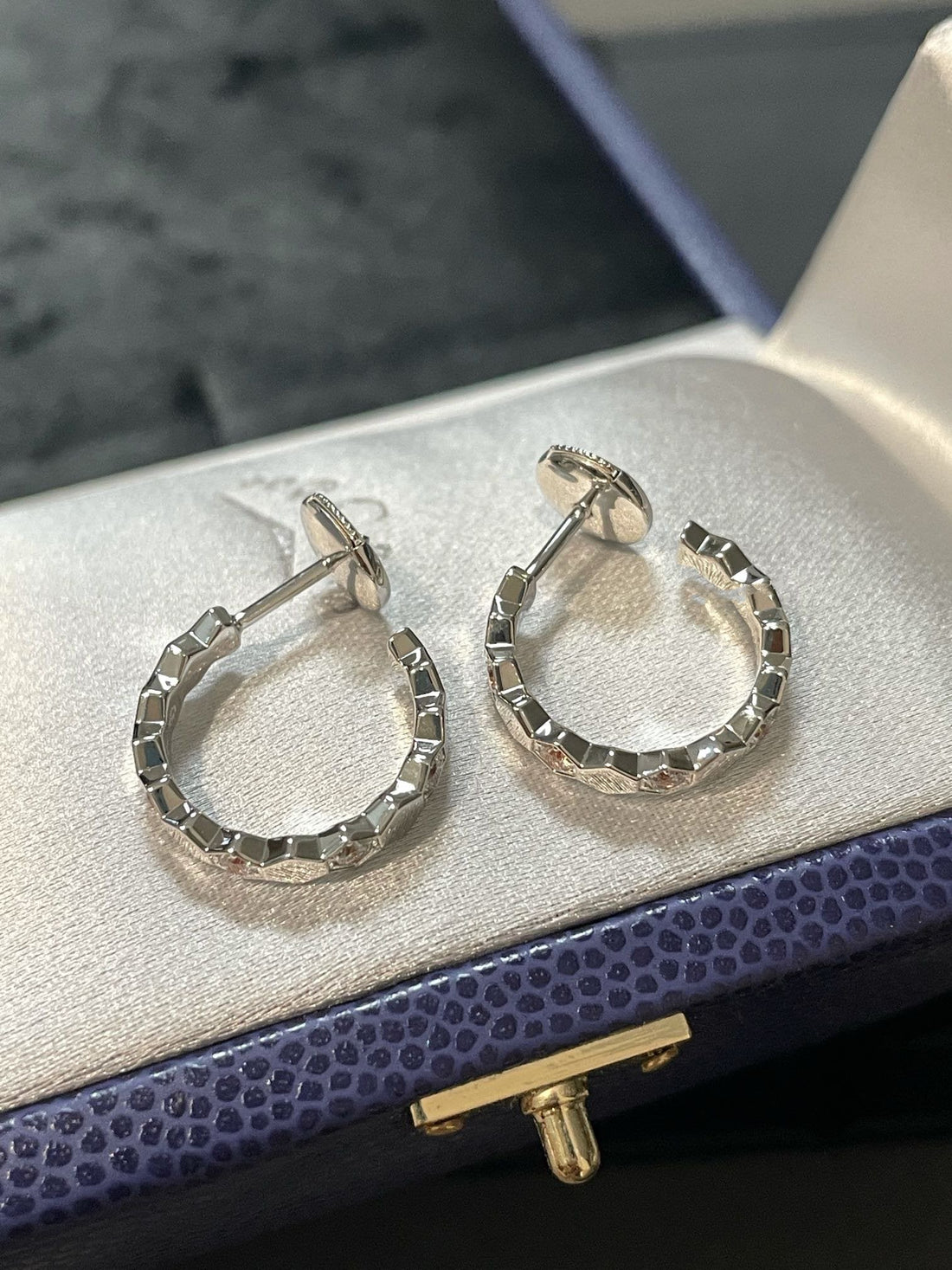 Honee Silver Diamond Hoop Earrings