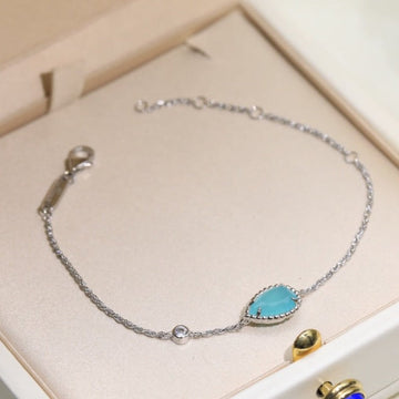 Boheme Aquamarine Silver Chain Bracelet