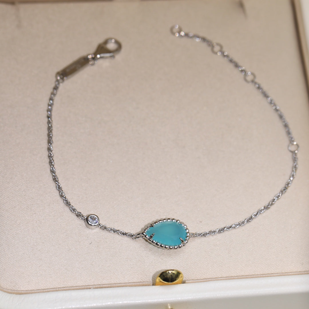 Boheme Aquamarine Silver Chain Bracelet