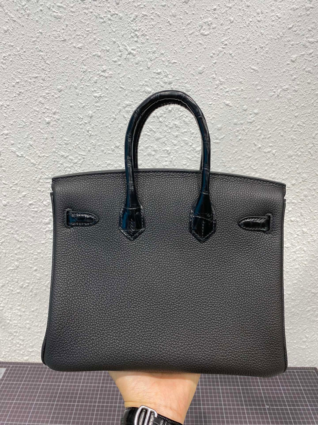 HM Birkin 25CM Black Crocodile And Togo Leather Gold Hardware