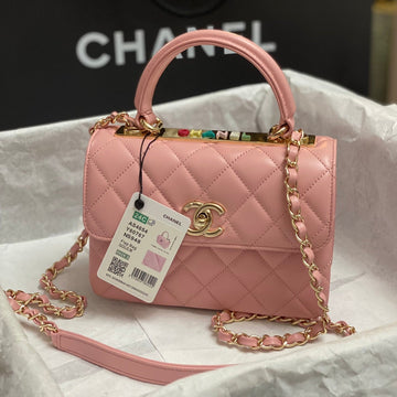 CC Trendy 20CM Pink Lambskin Gold Hardware