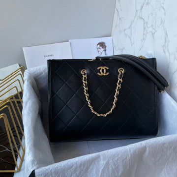 Small Tote 31CM Black Lambskin Gold Hardware