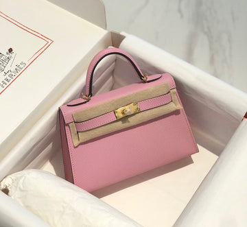 HM Kelly Mini 20 Light Pink Epsom Gold Hardware