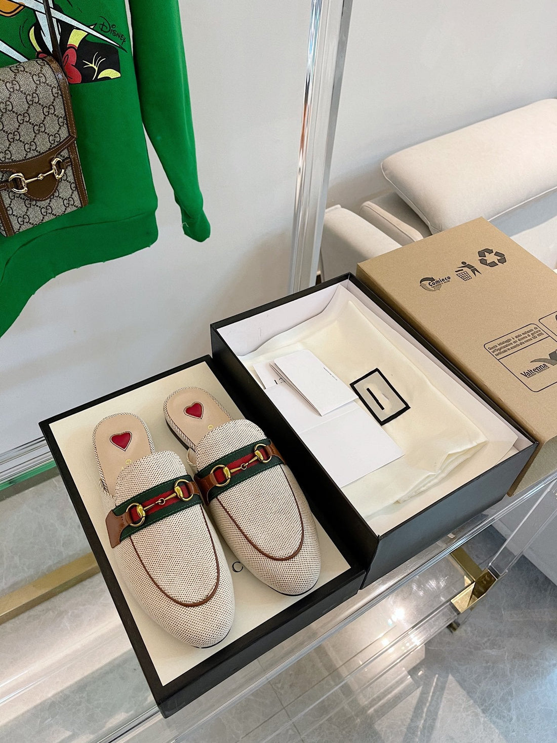 GG Slipper Princetown Red White