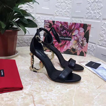 D&G Slingbacks Sandal Black Calfskin 105 Heel