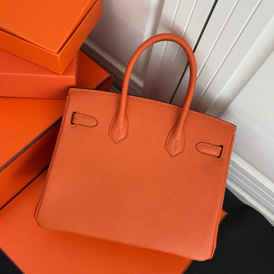 HM Birkin Orange Togo Leather Silver Hardware