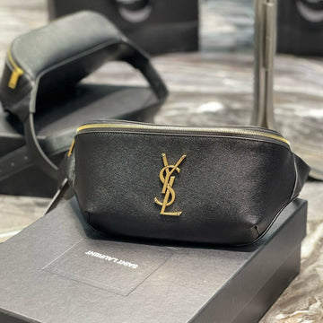 Cassandre Classic Black Belt Bag Grained Calfskin