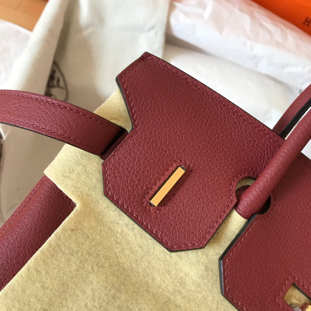 HM Birkin 25CM Red Wine Togo Leather Gold Hardware