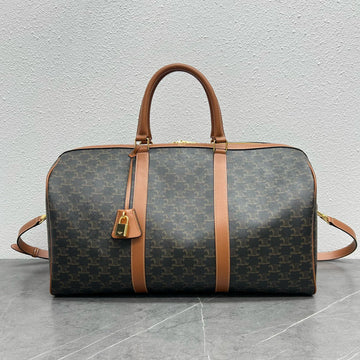 Large Travel Bag 50CM Triomphe Canvas Tan Calfskin