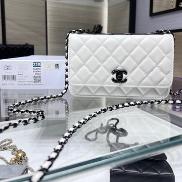 CC Woc 19 White Lambskin Black Hardware