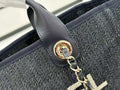 CC DEAUVILLE MEDIUM 33 TOTE BAG IN BLACK CANVAS GHW Bags Bible