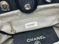 CC DEAUVILLE MEDIUM 33 TOTE BAG IN BLACK CANVAS GHW Bags Bible