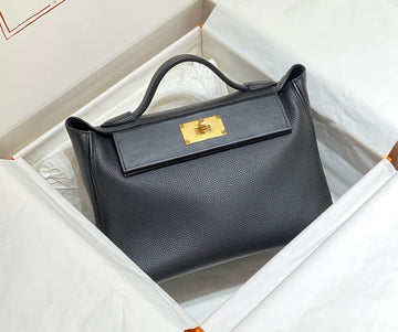 HM Kelly Handbag 29 Black Calfskin