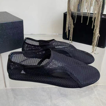 Alaïa Slippers Black Fishnet & Leather Insole