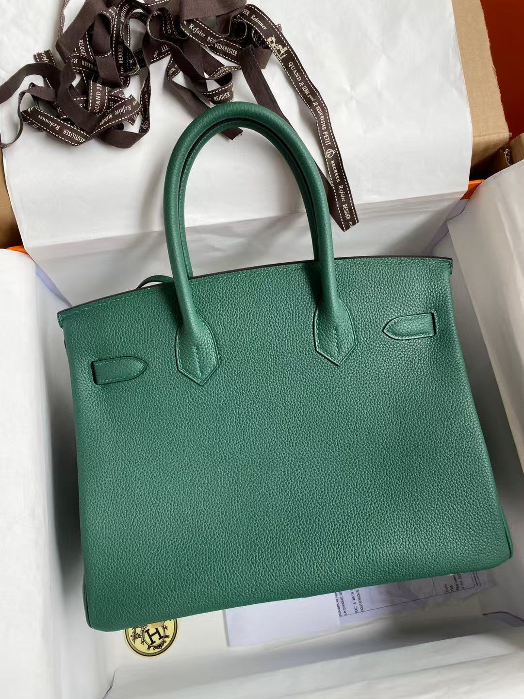 HM Birkin 35CM Malachite Togo Leather Gold Hardware