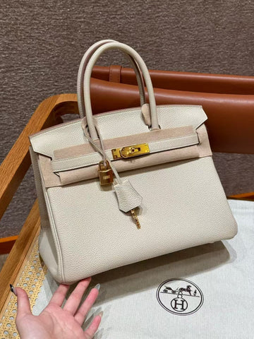 HM Birkin 40CM Milky White Togo Leather Gold Hardware