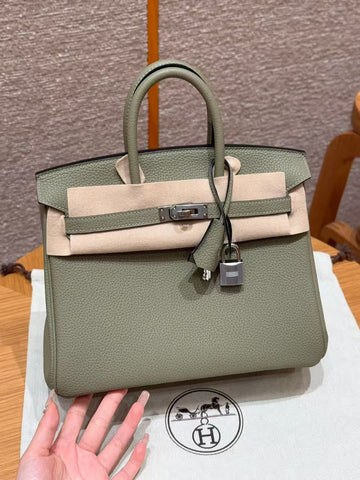 HM Birkin Bag 30 Olive Togo Silver Hardware