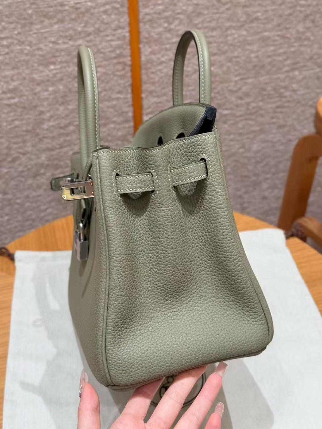 HM Birkin Bag 30 Olive Togo Silver Hardware