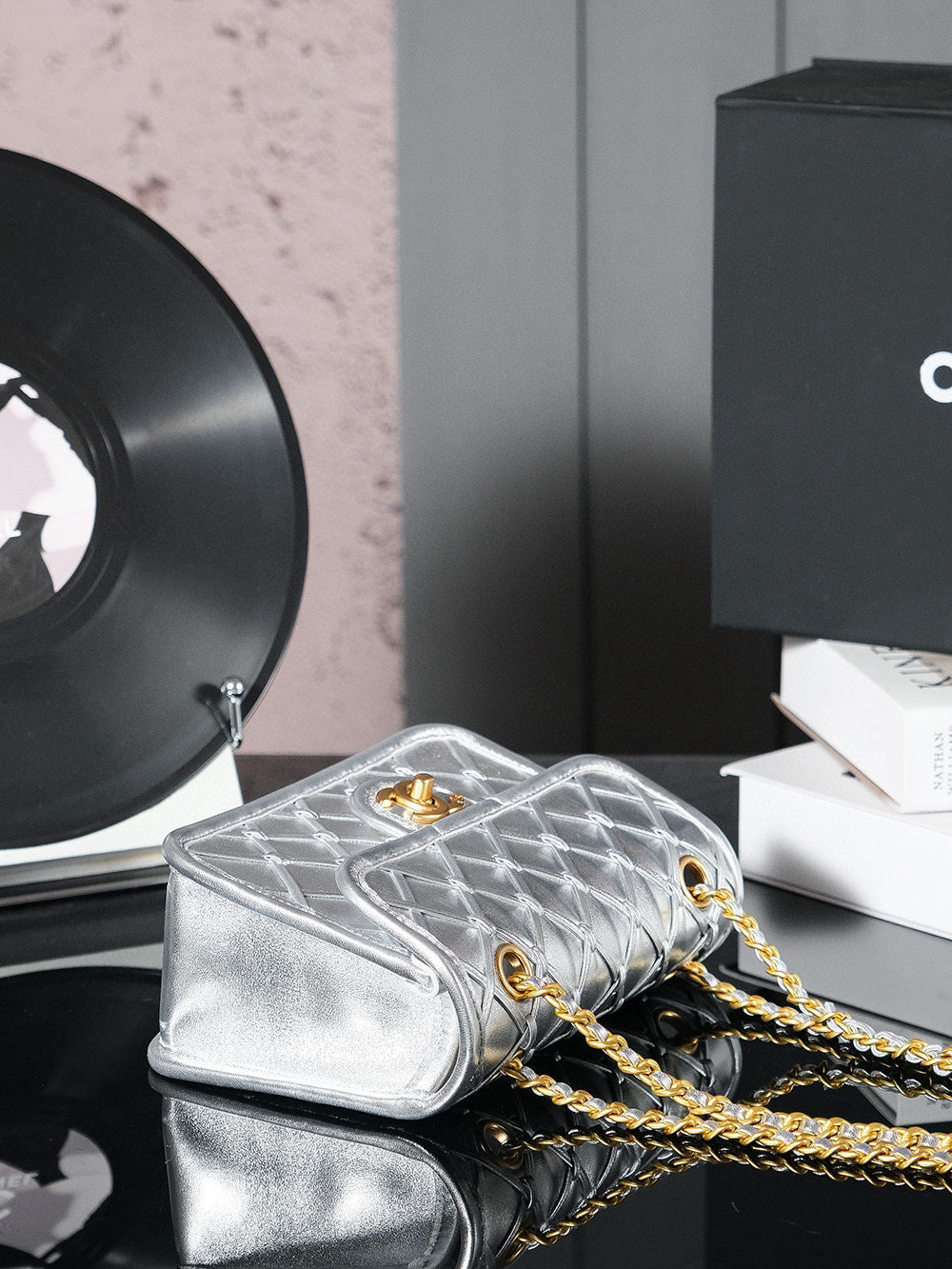 CC MINI 20 FLAP BAG METALLIZED CALFSKIN GOLD HARDWARE Bags Bible