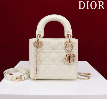 Mini Lady 17 My Abc White Patent Calfskin