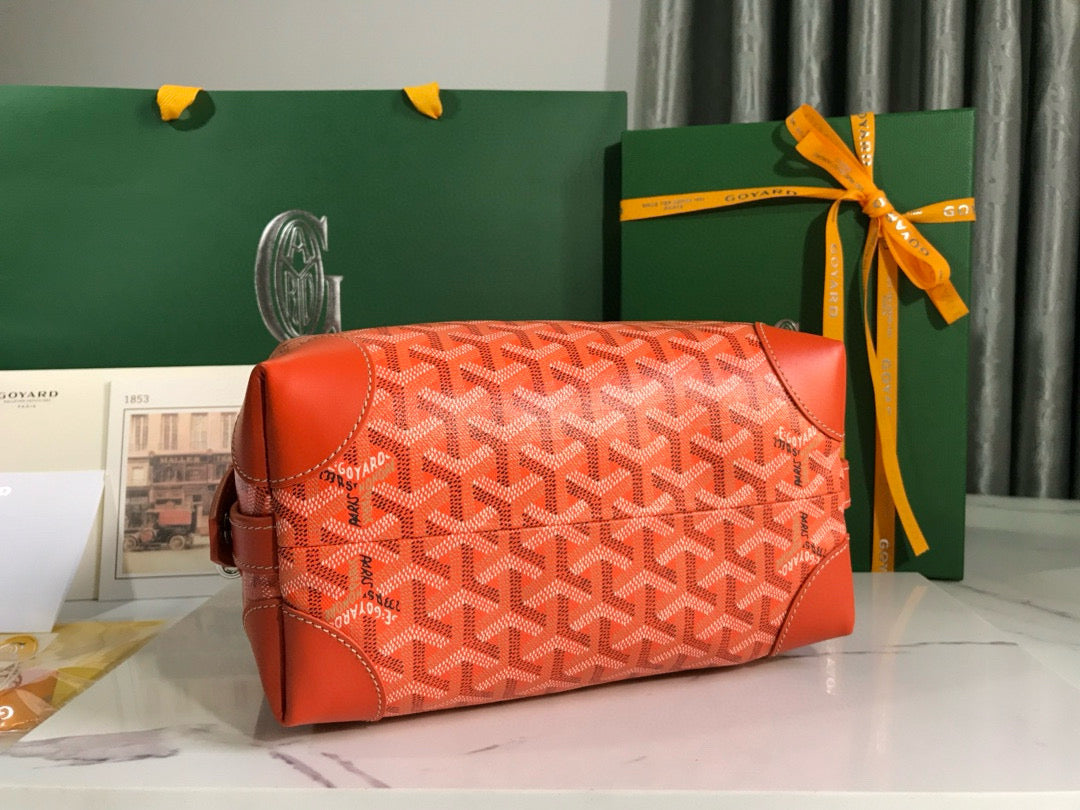 Boeing Toilery 25CM Orange Goyardine Canvas And Calfskin Trim
