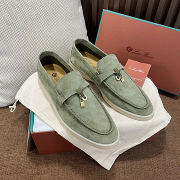 Lp Unisex Summer Charms Walk Loafer Basil Green Suede Goatskin