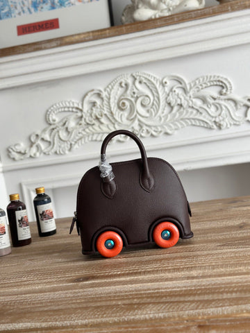 HM Bolide Mini 19CM Burgundy Epsom Leather On Orange Wheels