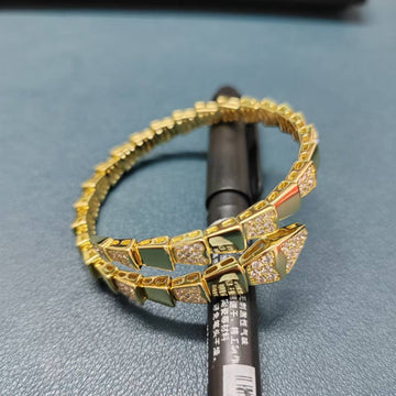 Serpenti Wide Bracelet Gold Diamond
