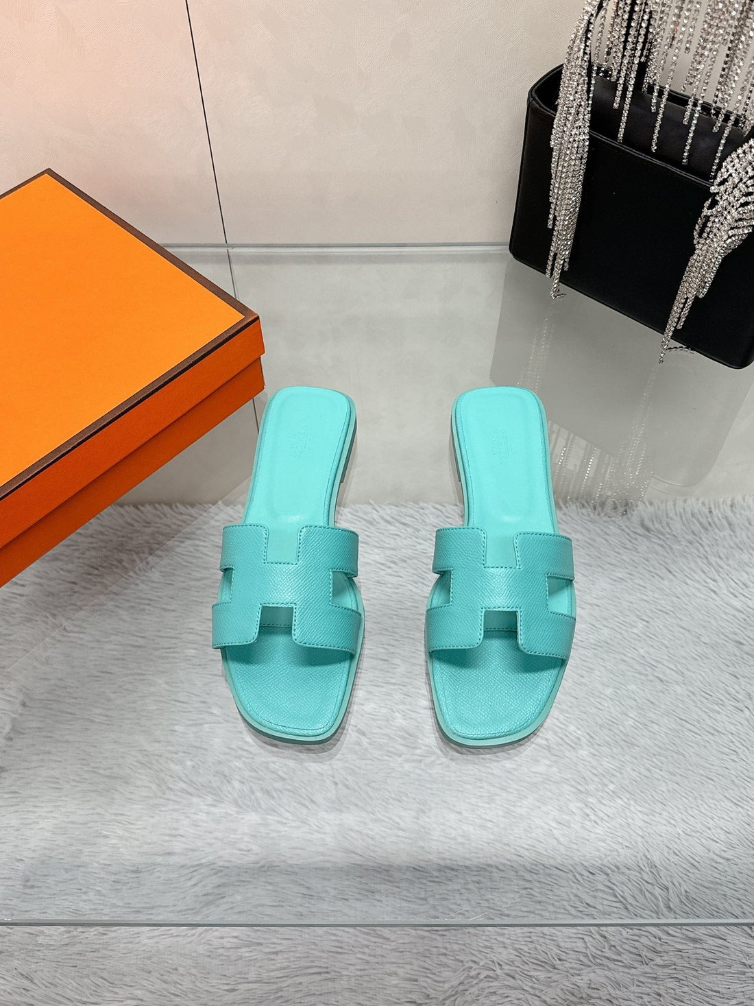0RAN Sandal Turquoise Leather