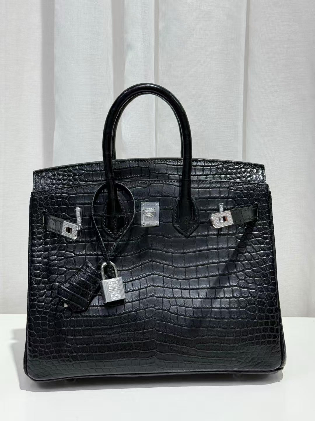 HM Birkin 35CM Black Crocodile Silver Hardware (needs 30-Day Preparation)